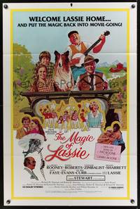 9p461 MAGIC OF LASSIE 1sh '78 Mickey Rooney, famous Collie, great family artwork!