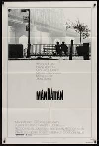 9p482 MANHATTAN style B 1sh '79 classic image of Woody Allen & Diane Keaton by bridge!