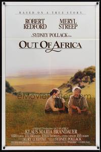 9p596 OUT OF AFRICA 1sh '85 Robert Redford & Meryl Streep, directed by Sydney Pollack!