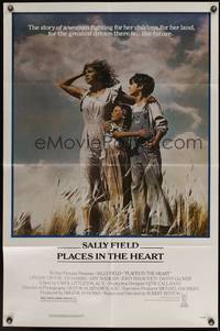 9p627 PLACES IN THE HEART 1sh '84 single mother Sally Field fights for her children & her land!