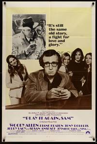 9p629 PLAY IT AGAIN SAM 1sh '72 Woody Allen, Diane Keaton, Jerry Lacy as Humphrey Bogart!