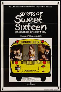 9p735 SECRETS OF SWEET SIXTEEN 1sh '74 what young, willing and able school girls don't tell!