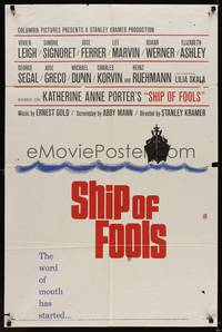 9p752 SHIP OF FOOLS 1sh '65 Stanley Kramer's movie based on Katharine Anne Porter's book!