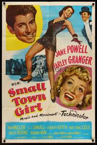 9p777 SMALL TOWN GIRL 1sh '53 Jane Powell, Farley Granger, super sexy Ann Miller's legs!