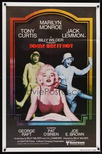 9p784 SOME LIKE IT HOT int'l 1sh R80 sexy Marilyn Monroe with Tony Curtis & Jack Lemmon in drag!