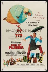 9p788 SON OF FLUBBER 1sh R74 Walt Disney, art of absent-minded professor Fred MacMurray!