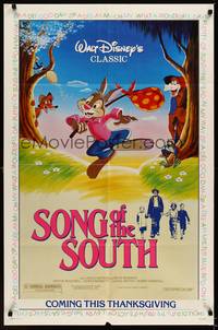 9p790 SONG OF THE SOUTH 1sh R86 Walt Disney, Uncle Remus, Br'er Rabbit & Br'er Bear!