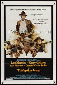 9p797 SPIKES GANG 1sh '74 directed by Richard Fleischer, cowboys Lee Marvin & Ron Howard!