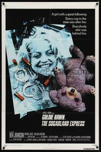 9p832 SUGARLAND EXPRESS 1sh '74 Steven Spielberg, every cop in the state is after Goldie Hawn!