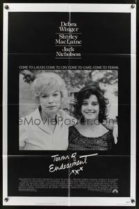 9p863 TERMS OF ENDEARMENT 1sh '83 great close up of Shirley MacLaine & Debra Winger!