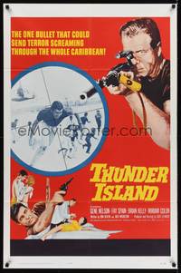 9p887 THUNDER ISLAND 1sh '63 written by Jack Nicholson, cool sniper with rifle image!