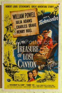 9p904 TREASURE OF LOST CANYON 1sh '52 William Powell in Robert Louis Stevenson adventure!