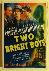 9p912 TWO BRIGHT BOYS 1sh '39 Jackie Cooper & Freddie Bartholomew on Texas oil ranch!
