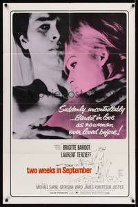 9p917 TWO WEEKS IN SEPTEMBER 1sh '67 A Coeur Joie, sexy Brigitte Bardot in love!