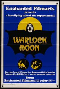 9p947 WARLOCK MOON 1sh '75 Laurie Walters in a horrifying tale of the supernatural!