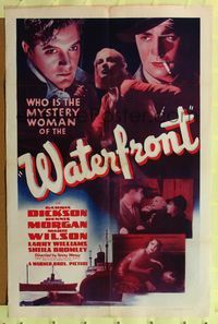 9p950 WATERFRONT 1sh '39 Gloria Dickson, Dennis Morgan, who is the mystery woman?