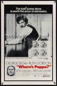 9p958 WHERE'S POPPA 1sh '70 Carl Reiner directed comedy, George Segal & Ruth Gordon!