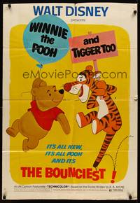9p969 WINNIE THE POOH & TIGGER TOO 1sh '74 Walt Disney, characters created by A.A. Milne!