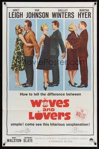 9p972 WIVES & LOVERS 1sh '63 Janet Leigh, Van Johnson, Shelley Winters, Martha Hyer