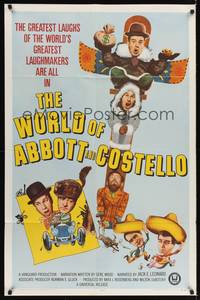9p975 WORLD OF ABBOTT & COSTELLO blue 1sh '65 Bud & Lou's greatest laughmakers!