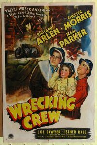 9p980 WRECKING CREW style A 1sh '42 Richard Arlen & Chester Morris will wreck anything!