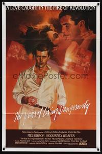 9p986 YEAR OF LIVING DANGEROUSLY 1sh '83 Peter Weir, great artwork of Mel Gibson by Stapleton!