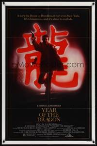 9p987 YEAR OF THE DRAGON 1sh '85 Mickey Rourke, Michael Cimino Asian crime thriller!