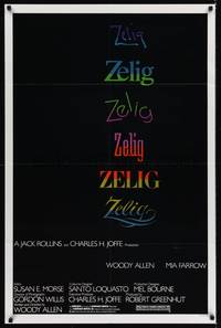 9p998 ZELIG 1sh '83 wacky Woody Allen directed fake mockumentary!