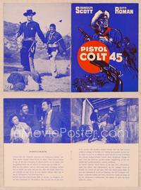 9r484 COLT .45 Danish program '58 different artwork of Randolph Scott pointing two guns!