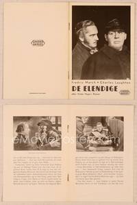 9r505 LES MISERABLES Danish program '36 Fredric March, Charles Laughton, from novel by Victor Hugo