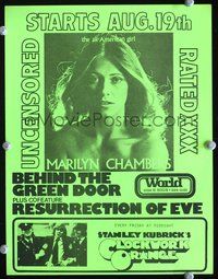 9r064 BEHIND THE GREEN DOOR/RESURRECTION OF EVE herald '76 close up of sexy Marilyn Chambers!
