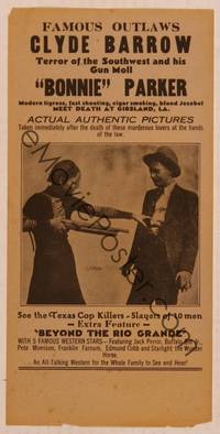 9r066 BONNIE & CLYDE NEWS REEL HERALD herald '34 see the Texas Cop Killers, slayers of 10 men!