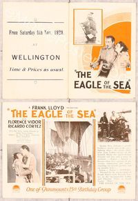 9r080 EAGLE OF THE SEA herald '26 swashbuckling pirate Ricardo Cortez loves Florence Vidor!