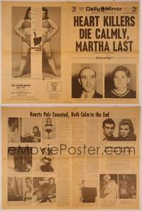 9r097 HONEYMOON KILLERS herald '70 faux newspaper showing real life Martha Beck!
