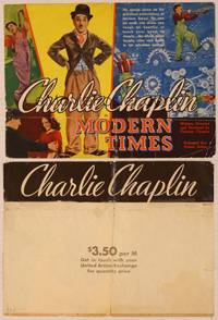 9r114 MODERN TIMES herald '36 classic Charlie Chaplin, wonderful full-color images!