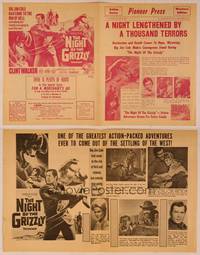9r118 NIGHT OF THE GRIZZLY herald '66 big Clint Walker had come to the rim of Hell & held on!