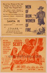 9r132 SANTA FE herald '51 cowboy Randolph Scott in New Mexico, directed by Irving Pichel!