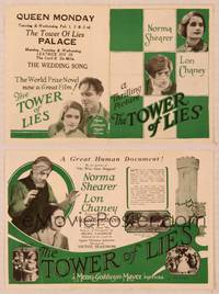 9r146 TOWER OF LIES herald '25 directed by Victor Sjostrom, Lon Chaney, Norma Shearer