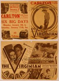 9r149 VIRGINIAN herald '29 Gary Cooper, Mary Brian, Walter Huston, Richard Arlen