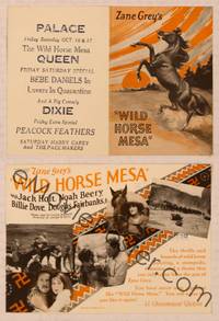 9r151 WILD HORSE MESA herald '25 from Zane Grey's novel, Jack Holt, Noah Beery