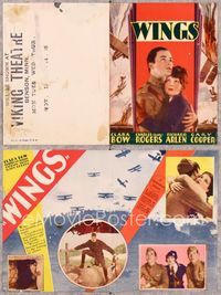 9r152 WINGS herald 1928 William Wellman Best Picture winner starring Clara Bow & Buddy Rogers!
