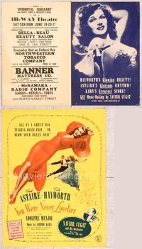 9r155 YOU WERE NEVER LOVELIER herald '42 fantastic c/u of sexy Rita Hayworth + dancing w/Astaire!