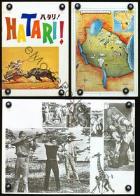9r598 HATARI Japanese program '62 John Wayne, Howard Hawks, great artwork images of Africa!