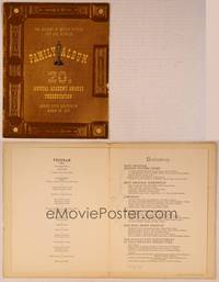 9r022 20TH ANNUAL ACADEMY AWARDS program '48 given to those who attended the ceremony!