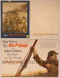 9r372 BIG PARADE program '25 directed by King Vidor, John Gilbert as a World War I soldier!