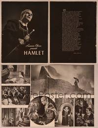 9r406 HAMLET program '48 Laurence Olivier in William Shakespeare classic, Best Picture winner!