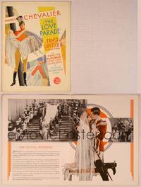 9r418 LOVE PARADE program '29 art of Maurice Chevalier in marching band uniform holding girl!