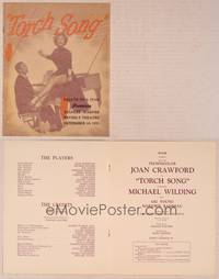 9r468 TORCH SONG program '53 tough baby Joan Crawford sitting on piano played by Michael Wilding!