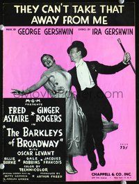 9r210 BARKLEYS OF BROADWAY sheet music '49 Fred Astaire & Ginger Rogers in New York!