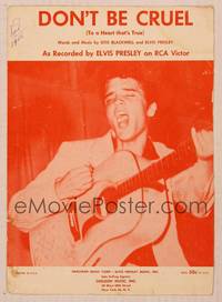 9r231 DON'T BE CRUEL sheet music '56 great image of Elvis Presley singing & playing guitar!